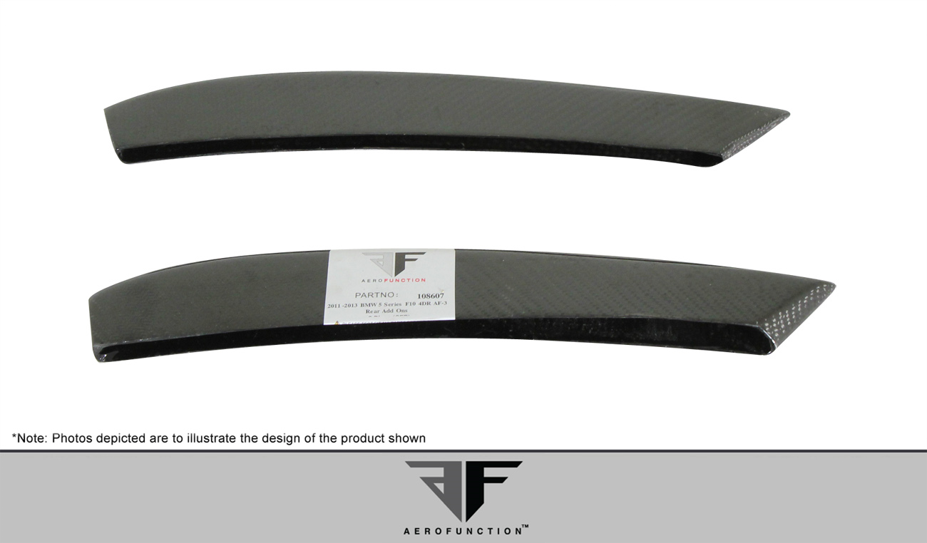 Enhance Your 2011 - 2016 BMW 5 Series F10 4DR with Carbon AF - 3 Rear Add - On Spat Extensions (CFP) - 2 Piece Set