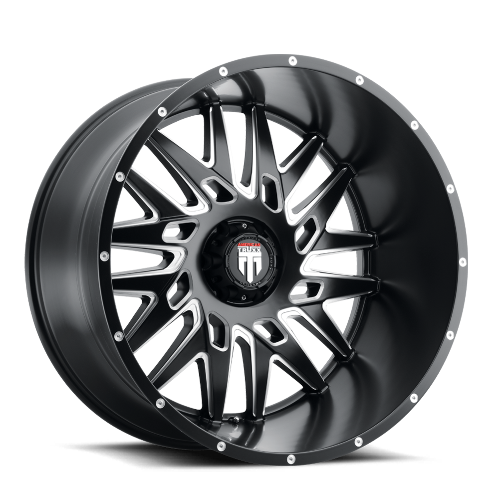 AMERICAN TRUXX DNA Wheels - 24x14, Satin Black Milled, Unleash Your Ride's Potential!