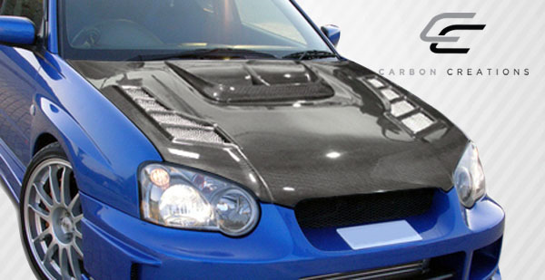 Get the Stunning 2004 - 2005 Subaru Impreza WRX STI Carbon Creations C - 1 One - Piece Hood Now!