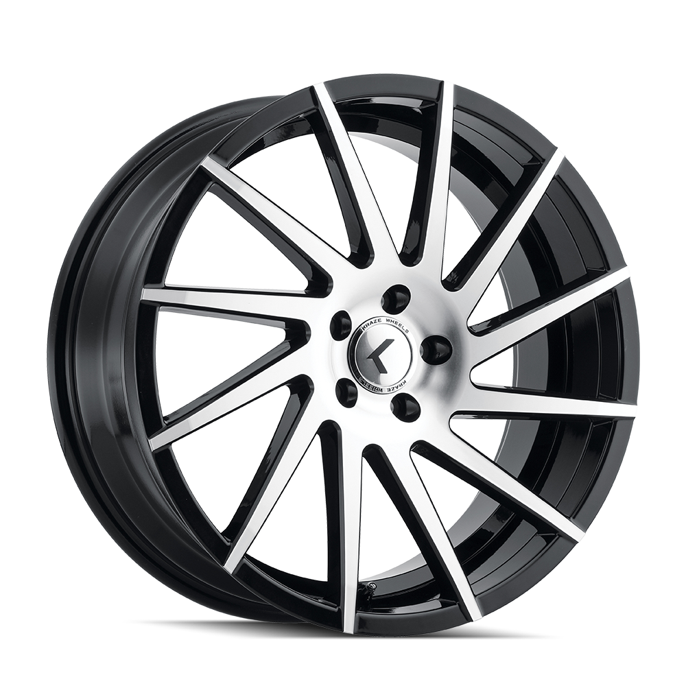 KRAZE SPINNER 22x8.5 5x112 ET40 66.6 Gloss Black Machined - Stylish and High - Performance Wheels