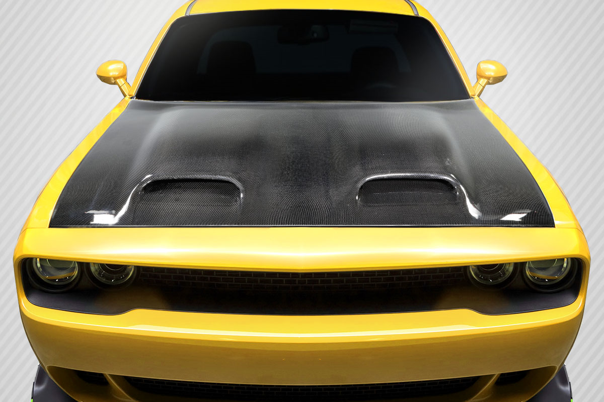 Upgrade Your 2008 - 2023 Dodge Challenger with Carbon Creations Redeye Look One - Piece Hood