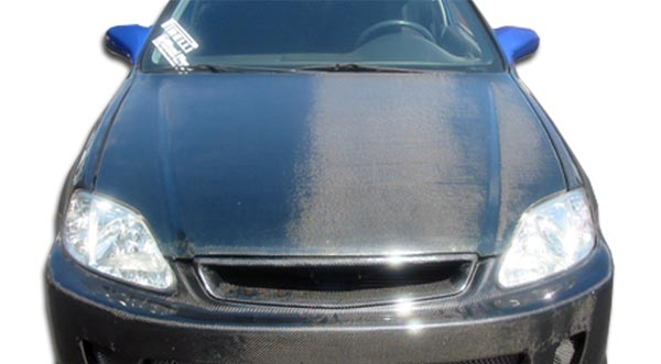 Unleash Style: 1999 - 2000 Honda Civic Carbon Creations Dritech OEM Look One - Piece Hood