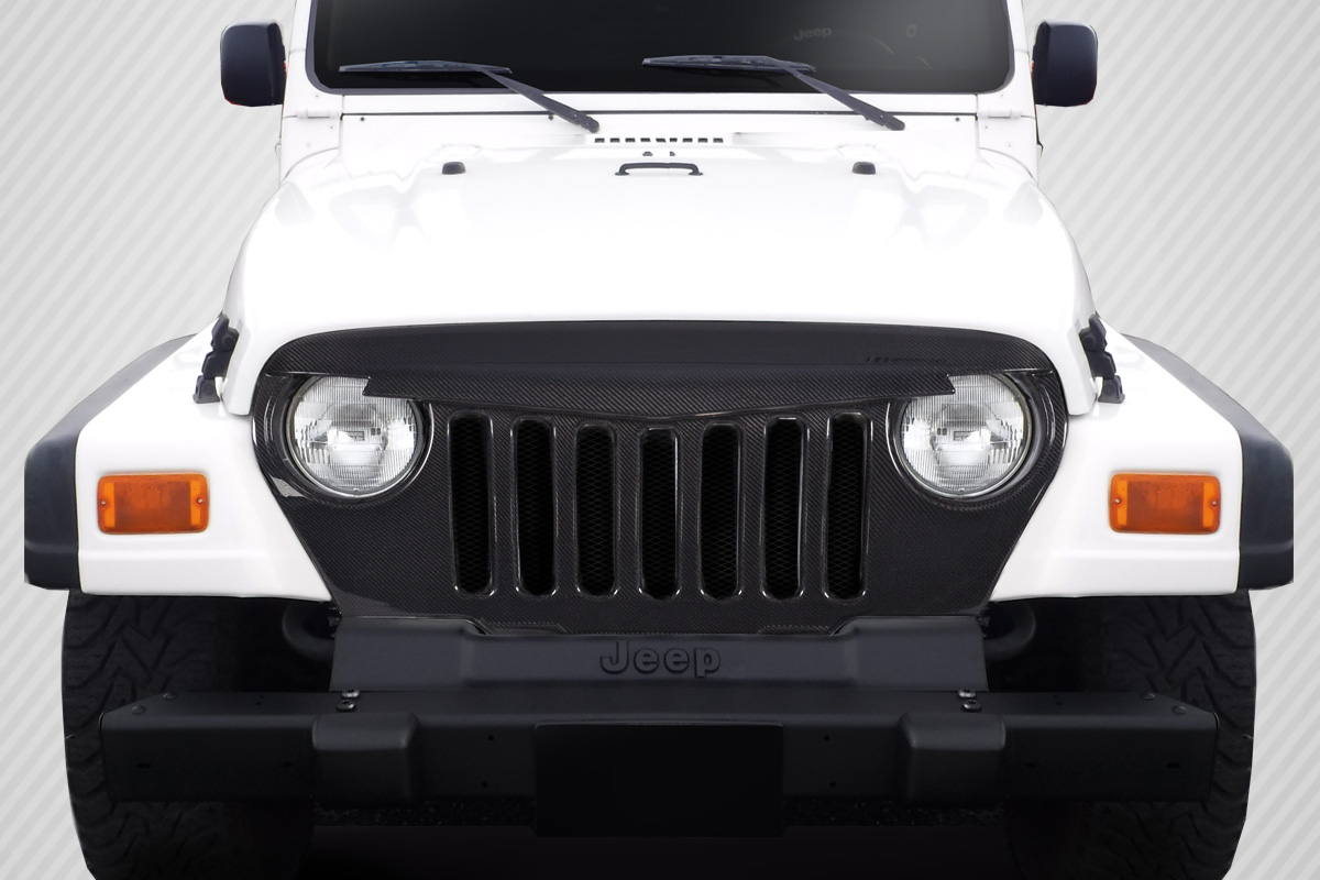 1997 - 2006 Jeep Wrangler Carbon Creations Predator Grille: One - Piece Carbon Fiber Upgrade!