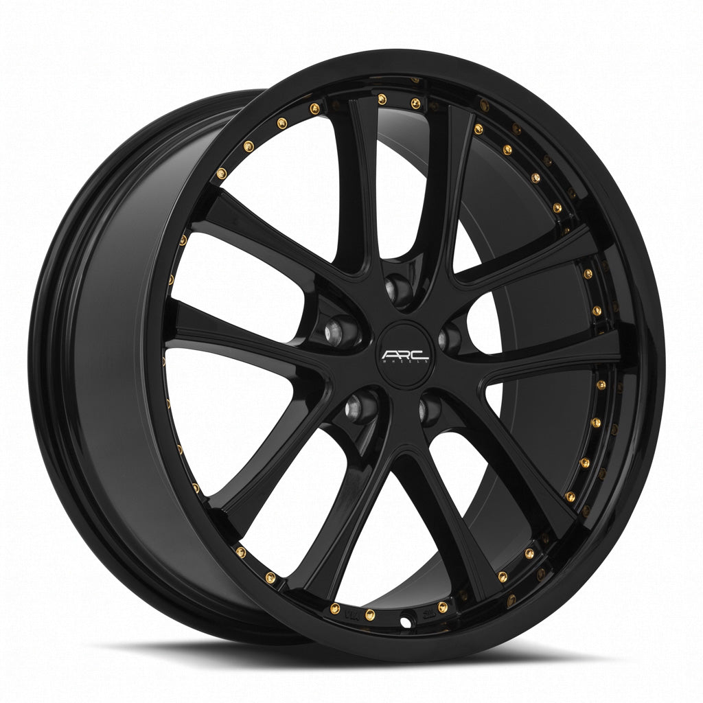 Vors AR5 19x8.5 5x110 Custom Drill ET35 73.1 All Black Gold Rivet Wheels - A Stunning Upgrade!
