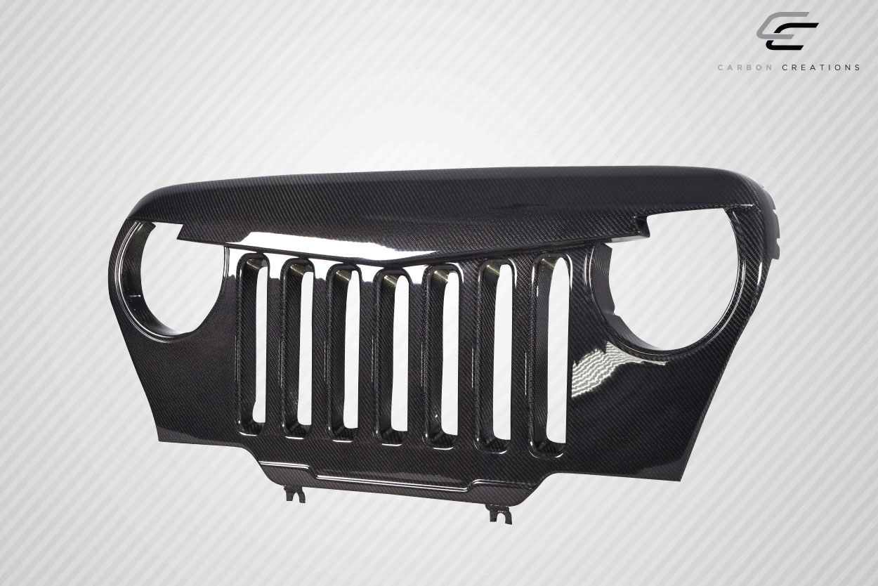 1997 - 2006 Jeep Wrangler Carbon Creations Predator Grille: One - Piece Carbon Fiber Upgrade!