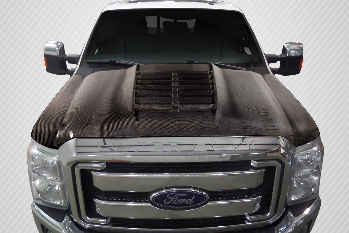 Upgrade Your 2011 - 2016 Ford Super Duty F250 F350 F450 with Carbon Creations GT500 V2 One - Piece Hood!