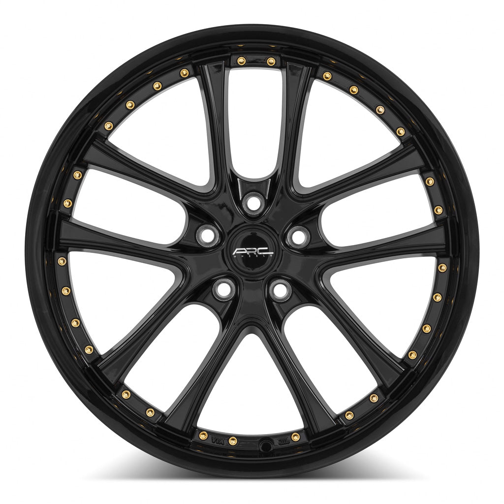 Vors AR5 19x8.5 5x110 Custom Drill ET35 73.1 All Black Gold Rivet Wheels - A Stunning Upgrade!