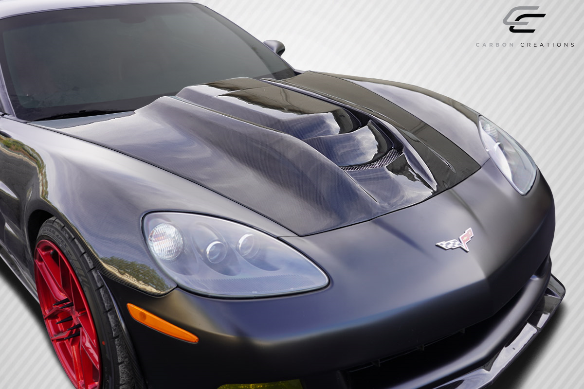 Upgrade Your 2005 - 2013 Chevrolet Corvette C6 with Carbon Creations ZR1 V2 One - Piece Hood