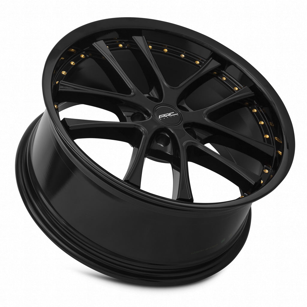 Vors AR5 19x8.5 5x110 Custom Drill ET35 73.1 All Black Gold Rivet Wheels - A Stunning Upgrade!