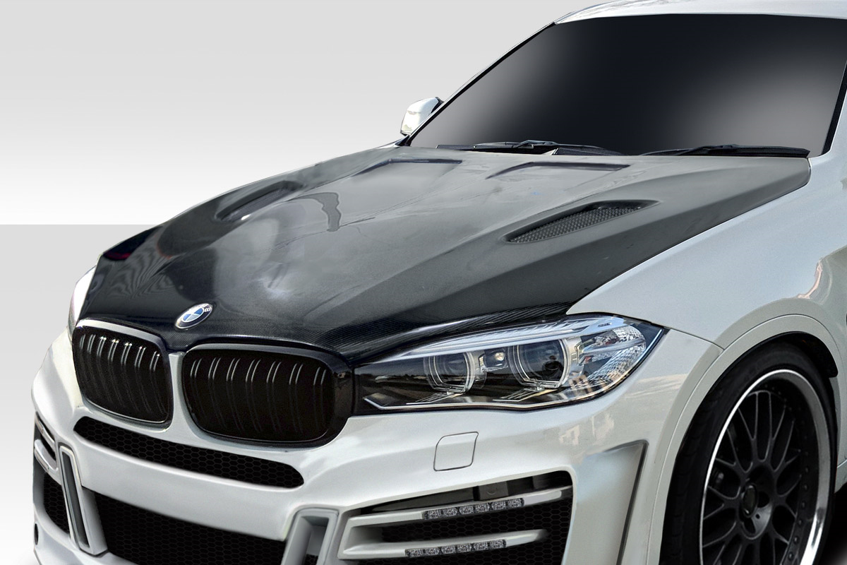 Unleash Style: 2015 - 2019 BMW X6 F16 / X6M F86 Carbon AF - 1 One - Piece Hood (CFP)