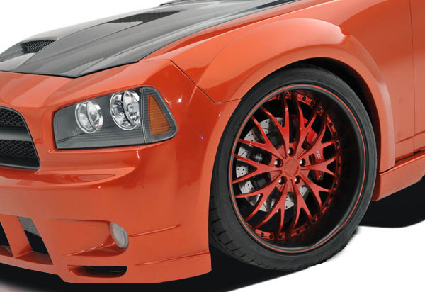 Elevate Your 2006 - 2010 Dodge Charger with Couture Polyurethane Luxe Wide Body Front Fender Flares - 2 Piece Set
