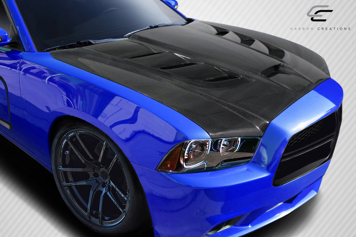 Unleash the Viper Look: 2011 - 2014 Dodge Charger Carbon Creations DriTech One - Piece Hood