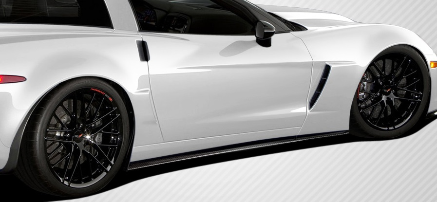 Upgrade Your 2005 - 2013 Chevrolet Corvette C6 with Carbon Creations GT500 Side Skirt Splitters (2 Piece)