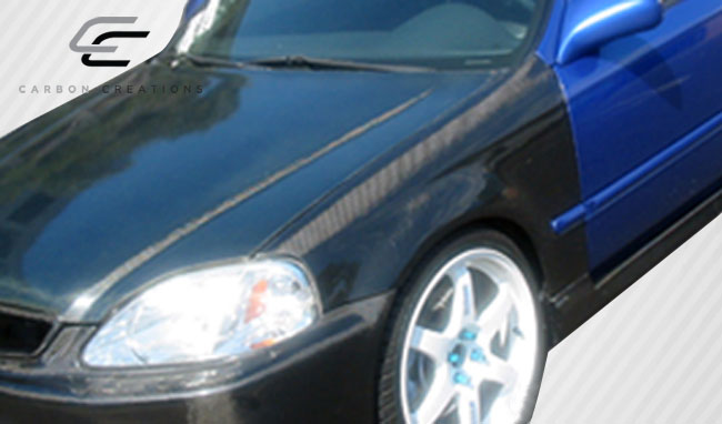 Unleash Style: 1999 - 2000 Honda Civic Carbon Creations Dritech OEM Look One - Piece Hood