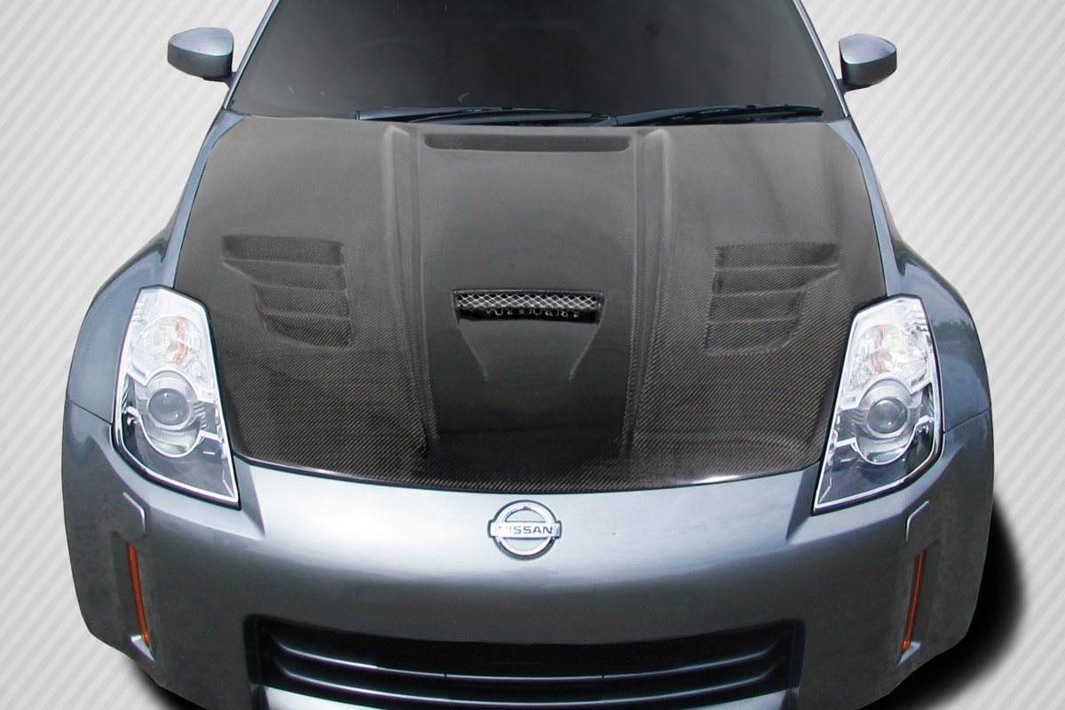 Unleash the Beast: 2003 - 2006 Nissan 350Z Z33 Carbon Creations Vader One - Piece Hood