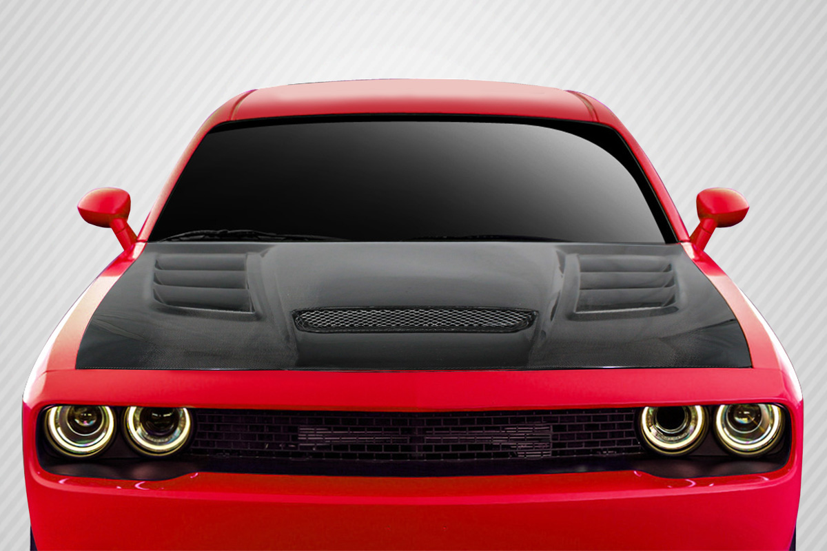 Transform Your 2008 - 2023 Dodge Challenger with Carbon Creations Viper Look One - Piece Hood