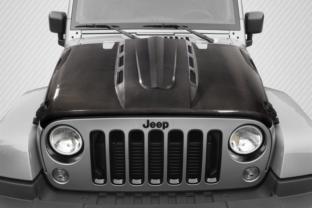 Unleash the Beast: 2007 - 2018 Jeep Wrangler JK Carbon Creations Avenger One - Piece Hood