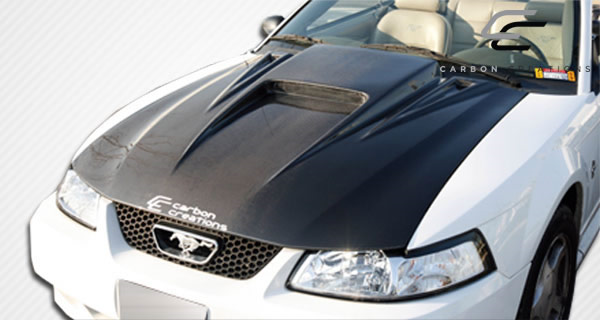Unleash the Beast: 1999 - 2004 Ford Mustang Carbon Creations Spyder 3 One - Piece Hood