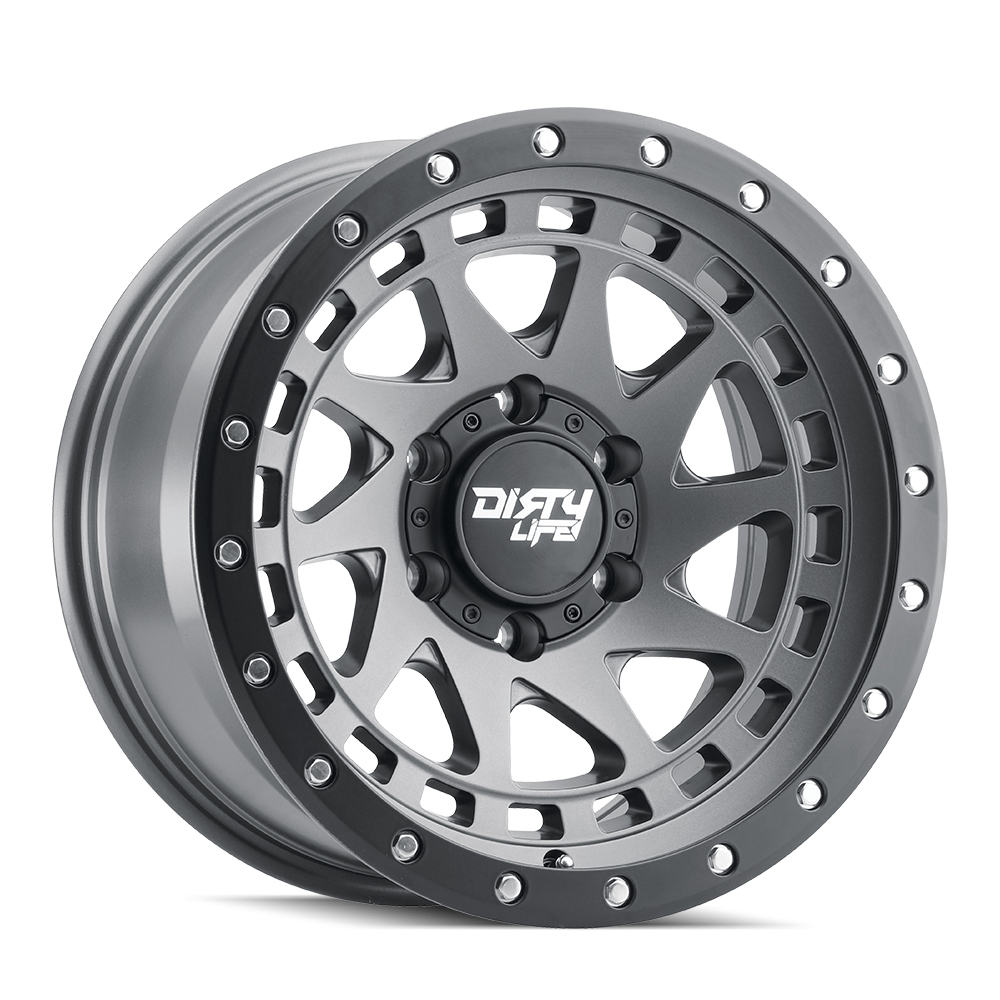 Dirty Life Enigma Pro 17x9 Wheels - Satin Graphite Finish, Perfect for Off - Road Adventures!