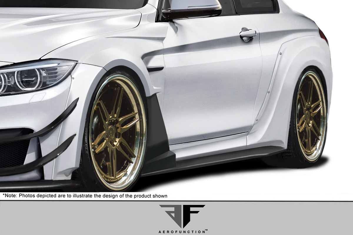 Transform Your 2014 - 2020 BMW 4 Series F32 with AF - 1 Wide Body Side Spliters!