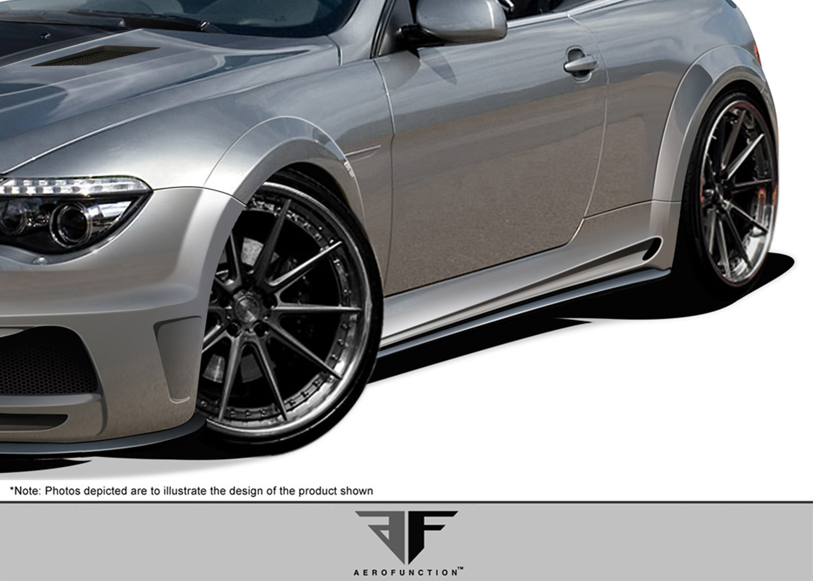 Enhance Your 2004 - 2010 BMW 6 Series E63 E64 2DR Convertible with AF - 2 Wide Body Side Skirts Now!