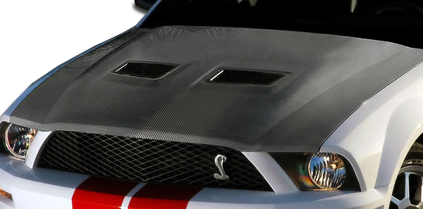 2005 - 2009 Ford Mustang Cobra: Stunning Carbon Creations OEM Look One - Piece Hood