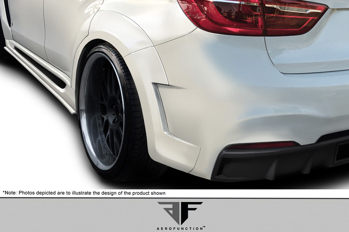 Transform Your 2015 - 2019 BMW X6 F16/X6M F86 with Stunning AF - 1 Rear Fender Flares (PU - RIM) - 6 Piece Set