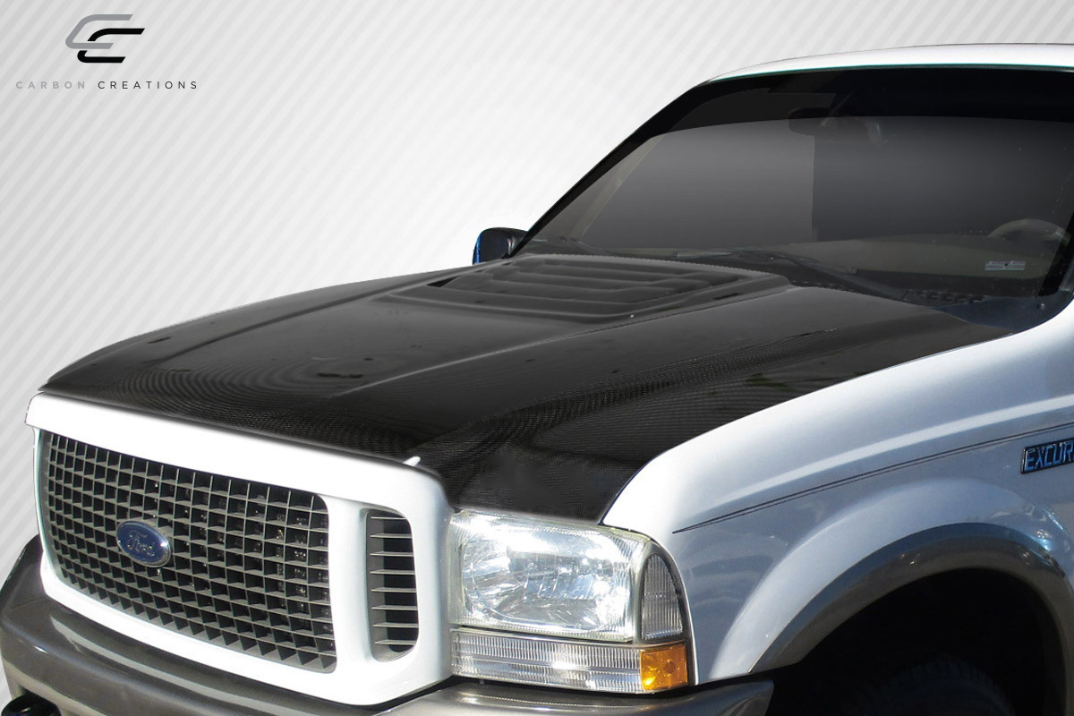 Upgrade Your 1999 - 2007 Ford Super Duty or 2000 - 2005 Ford Excursion with Carbon Creations' Stunning Raptor Look Hood!