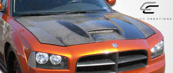 Unleash the Power: 2006 - 2010 Dodge Charger Carbon Creations SRT Look One - Piece Hood