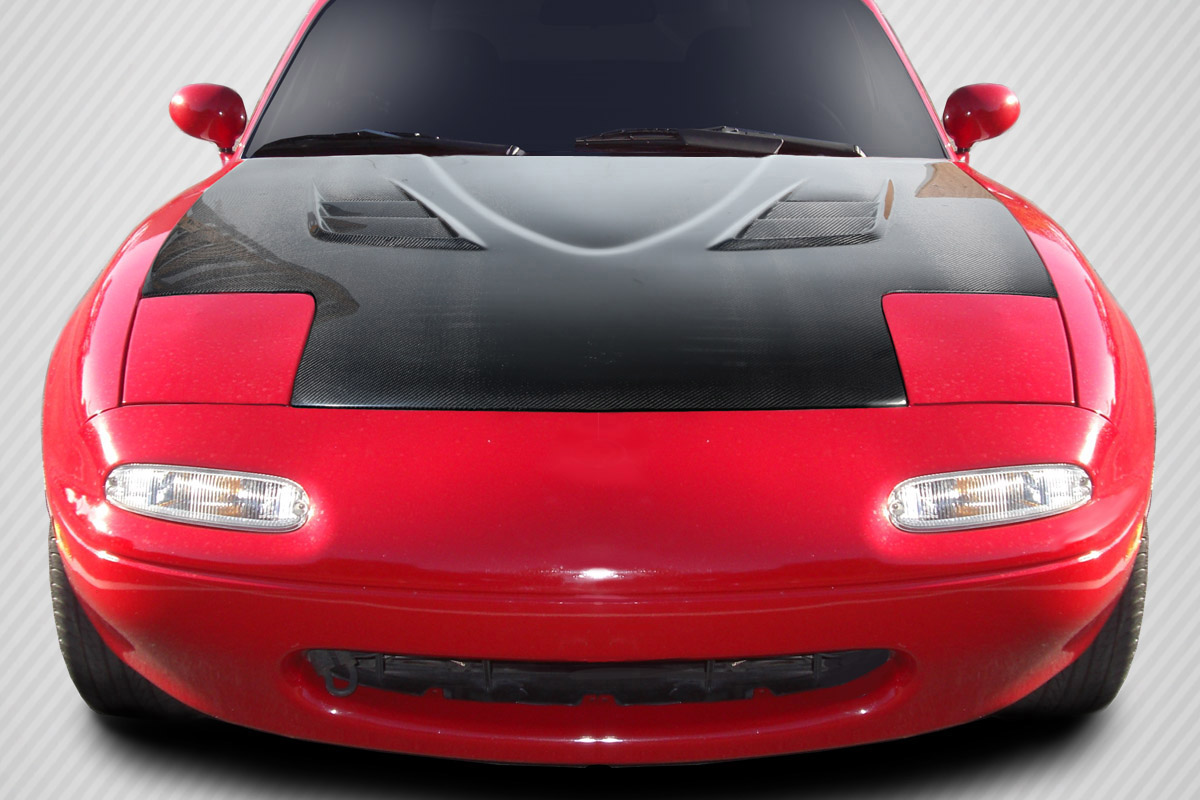 Unleash the Venom! 1990 - 1997 Mazda Miata Carbon Creations DriTech One - Piece Venom Hood