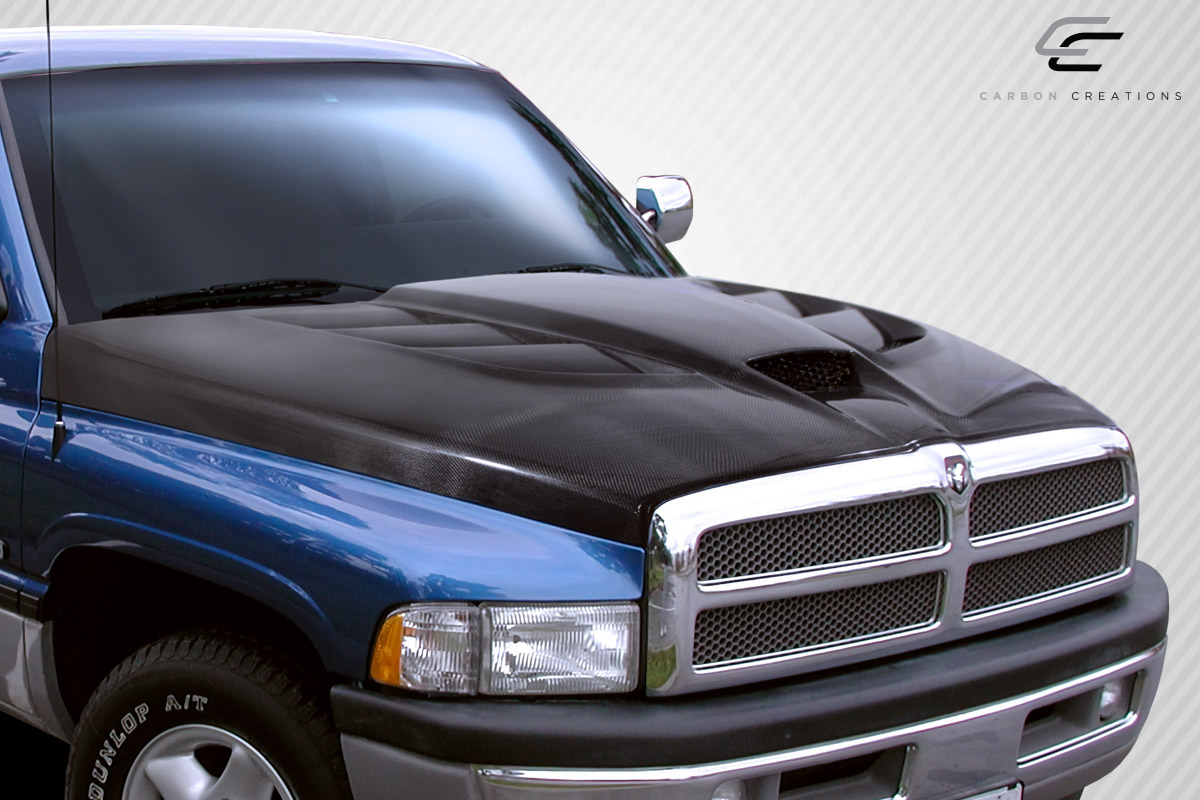 Get the 1994 - 2001 Dodge Ram Carbon Creations DriTech Viper Look One - Piece Hood Now!