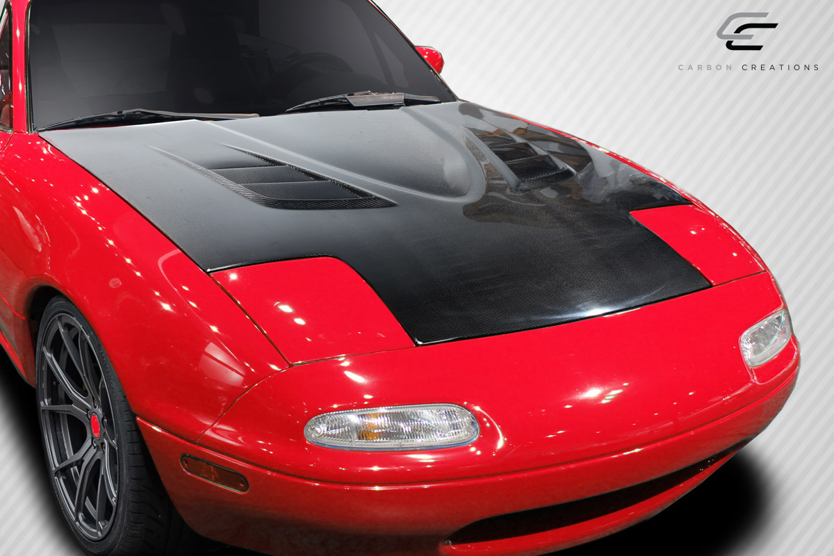 Unleash the Venom! 1990 - 1997 Mazda Miata Carbon Creations DriTech One - Piece Venom Hood