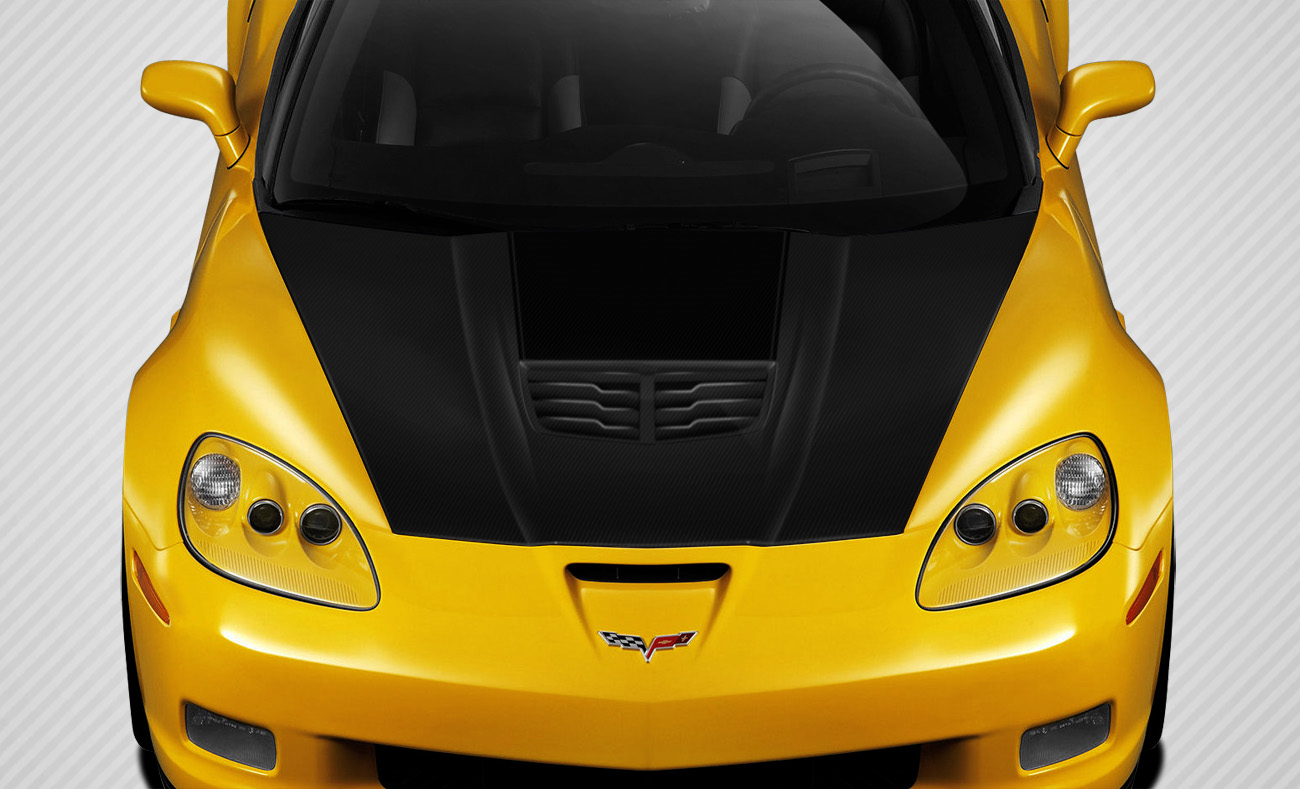 Upgrade Your 2005 - 2013 Chevrolet Corvette C6 with Carbon Creations Stingray Z One - Piece Hood!