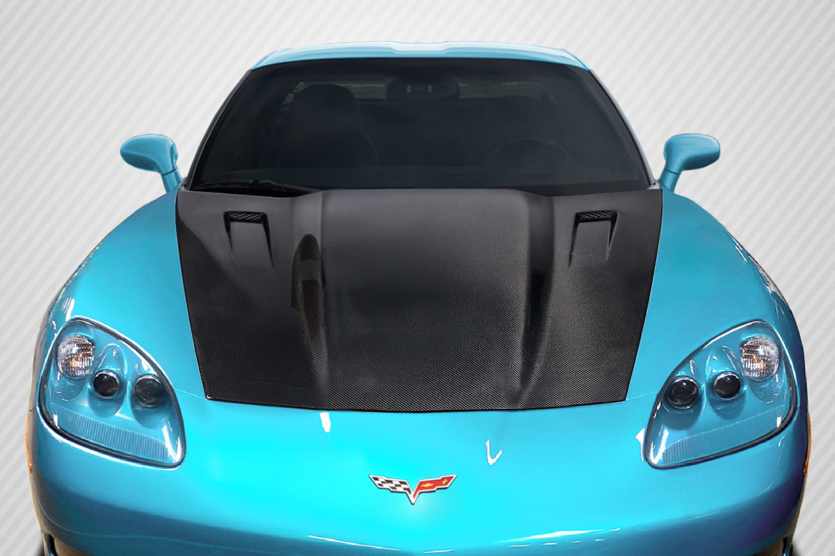 Upgrade Your 2005 - 2013 Chevrolet Corvette C6 with Carbon Creations RKSV One - Piece Hood!