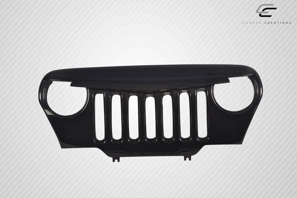 1997 - 2006 Jeep Wrangler Carbon Creations Predator Grille: One - Piece Carbon Fiber Upgrade!