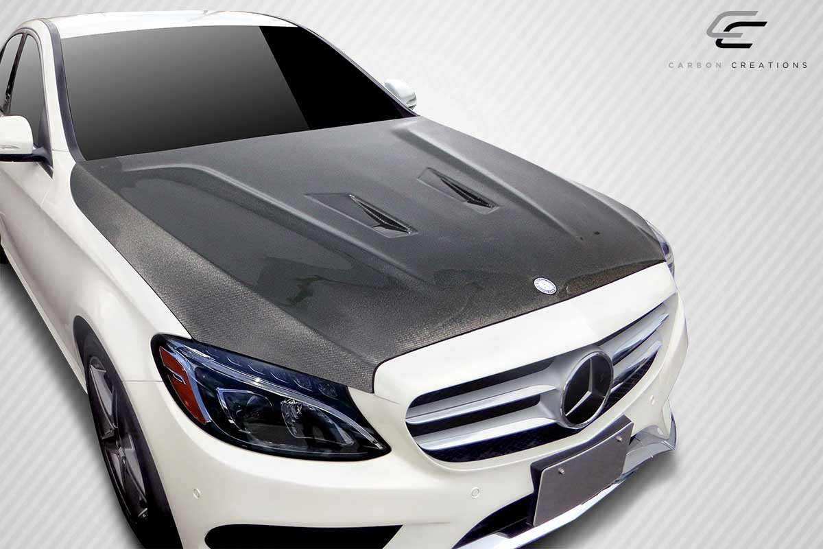 Transform Your 2015 - 2021 Mercedes C Class W205 with Carbon Creations' Stunning DriTech Black Series Look Hood!