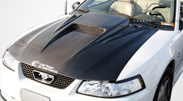 Unleash the Beast: 1999 - 2004 Ford Mustang Carbon Creations Spyder 3 One - Piece Hood