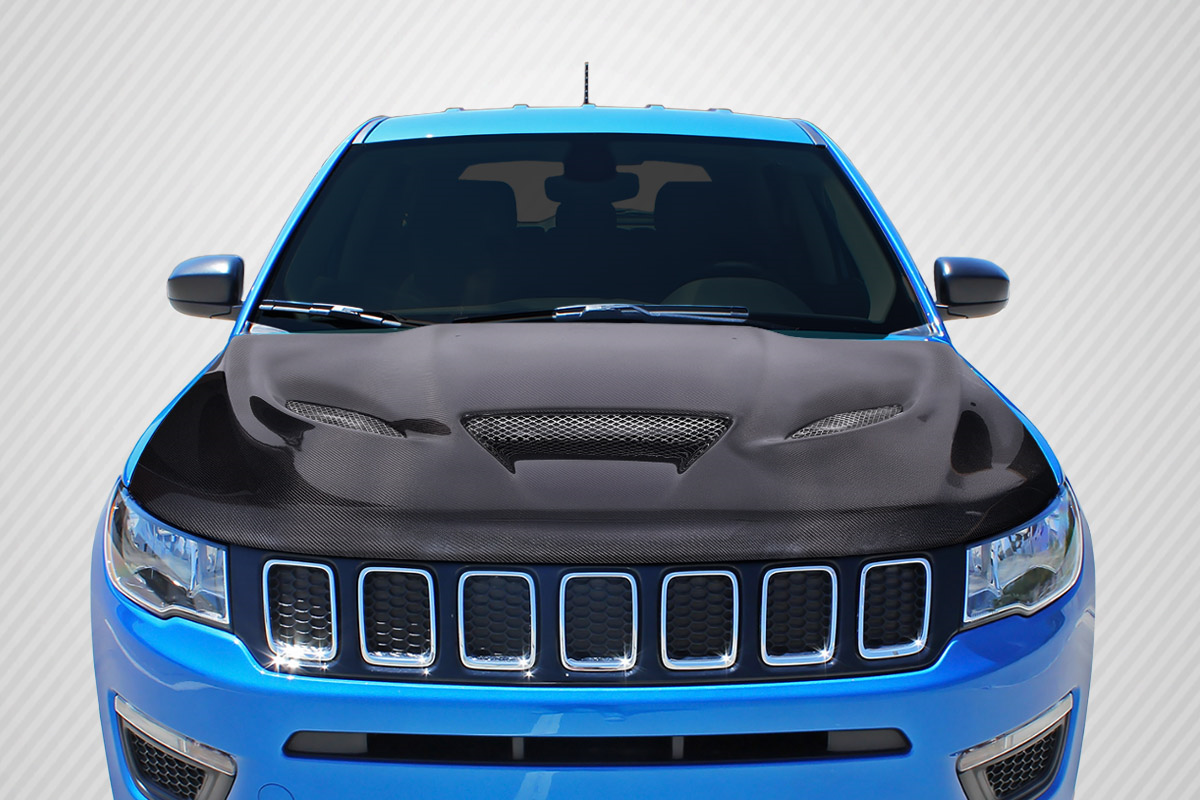 Upgrade Your 2011 - 2022 Jeep Grand Cherokee with Carbon Creations Hellcat Look 1 - Piece Hood
