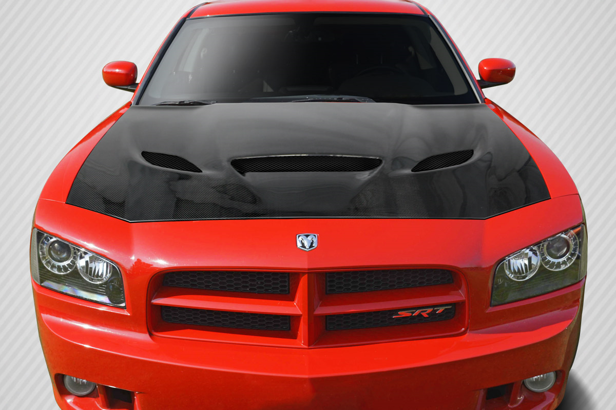 Unleash the Beast: 2006 - 2010 Dodge Charger Carbon Creations DriTech Hellcat Look 1 - Piece Hood
