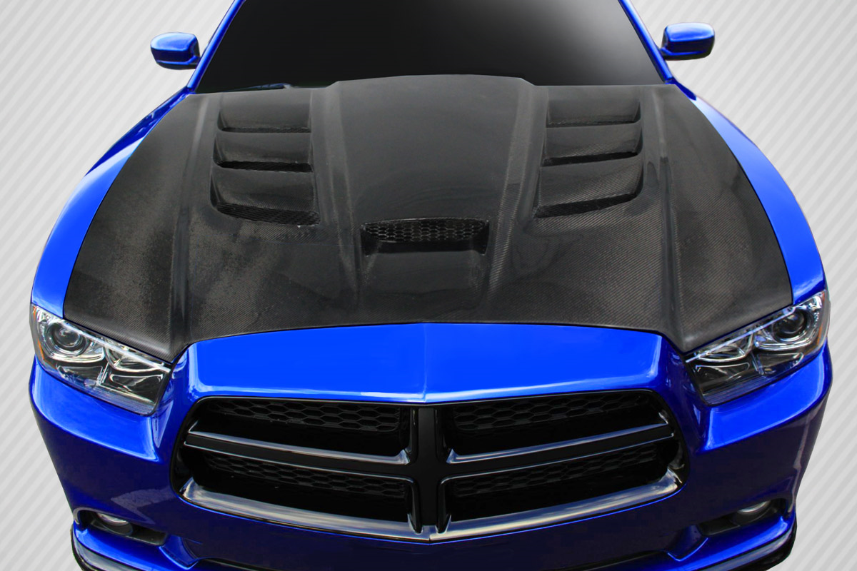 Unleash the Viper Look: 2011 - 2014 Dodge Charger Carbon Creations DriTech One - Piece Hood