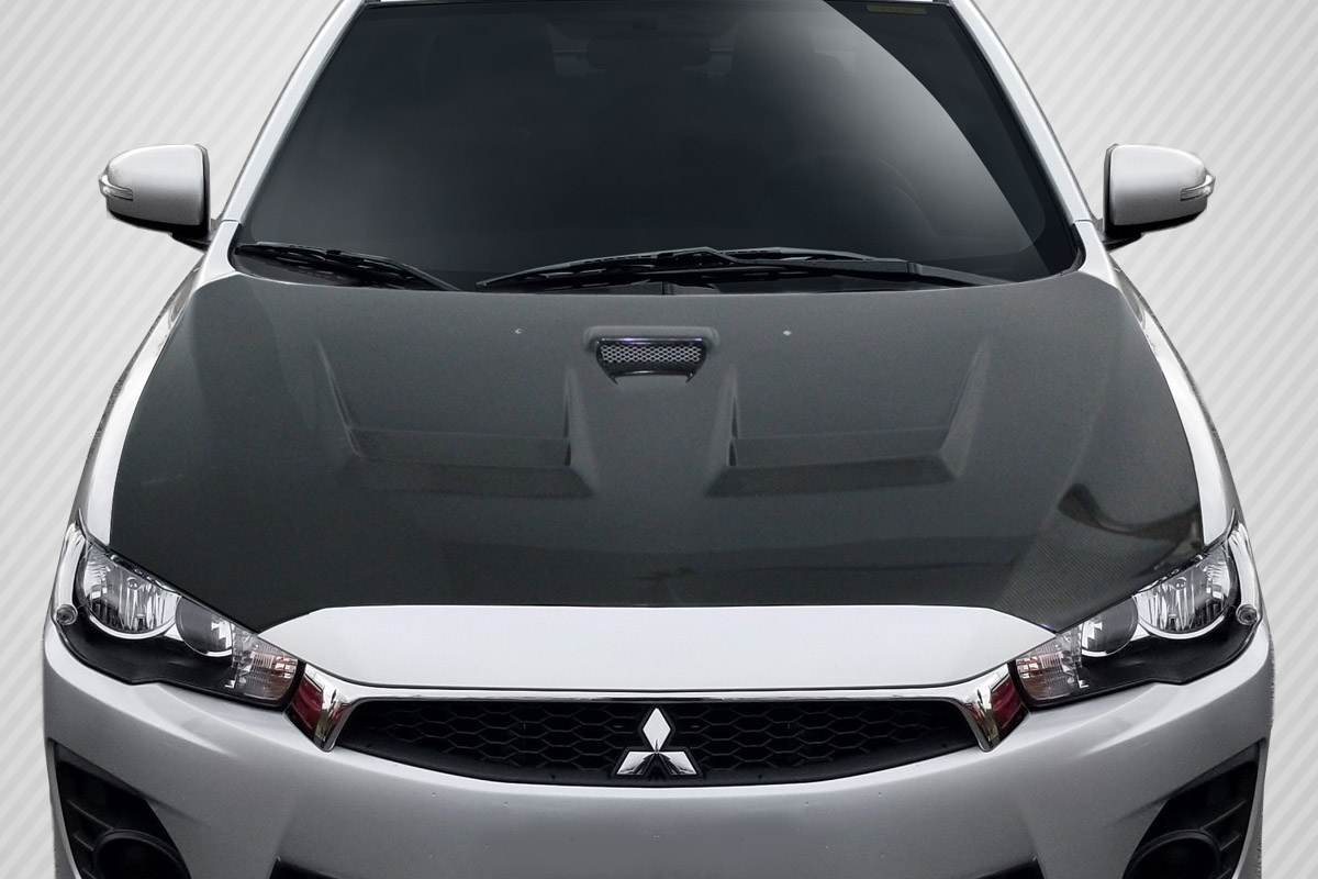 Unleash the Power: 2008 - 2017 Mitsubishi Lancer/Lancer Evolution 10 Carbon Creations D Spec One - Piece Hood
