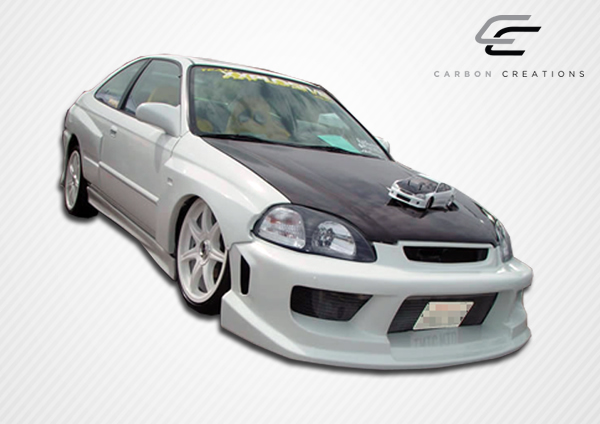 Unleash Style: 1999 - 2000 Honda Civic Carbon Creations Dritech OEM Look One - Piece Hood