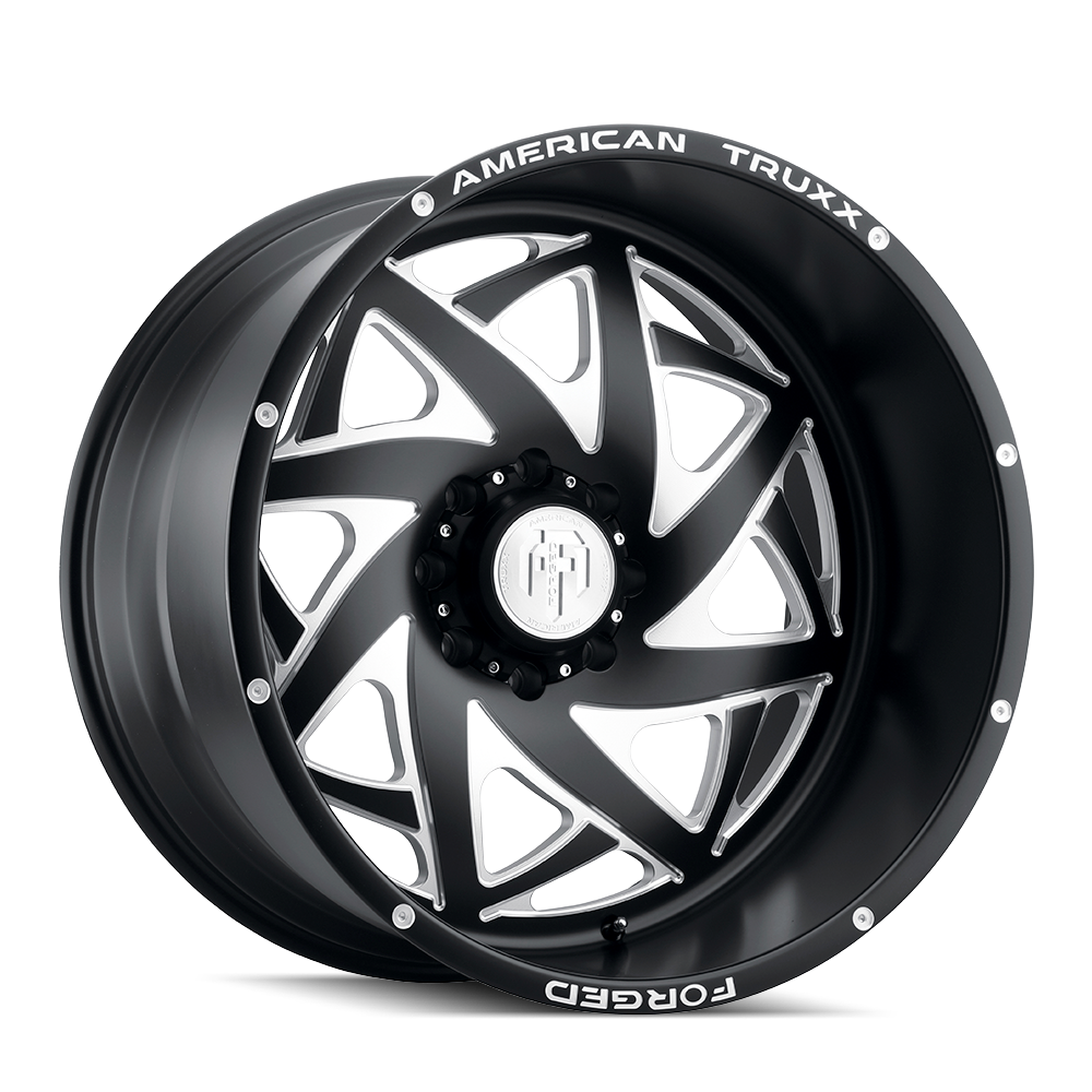 Revolutionary AMERICAN TRUXX KRONOS 22x12 Wheels - Matte Black Milled Perfection!