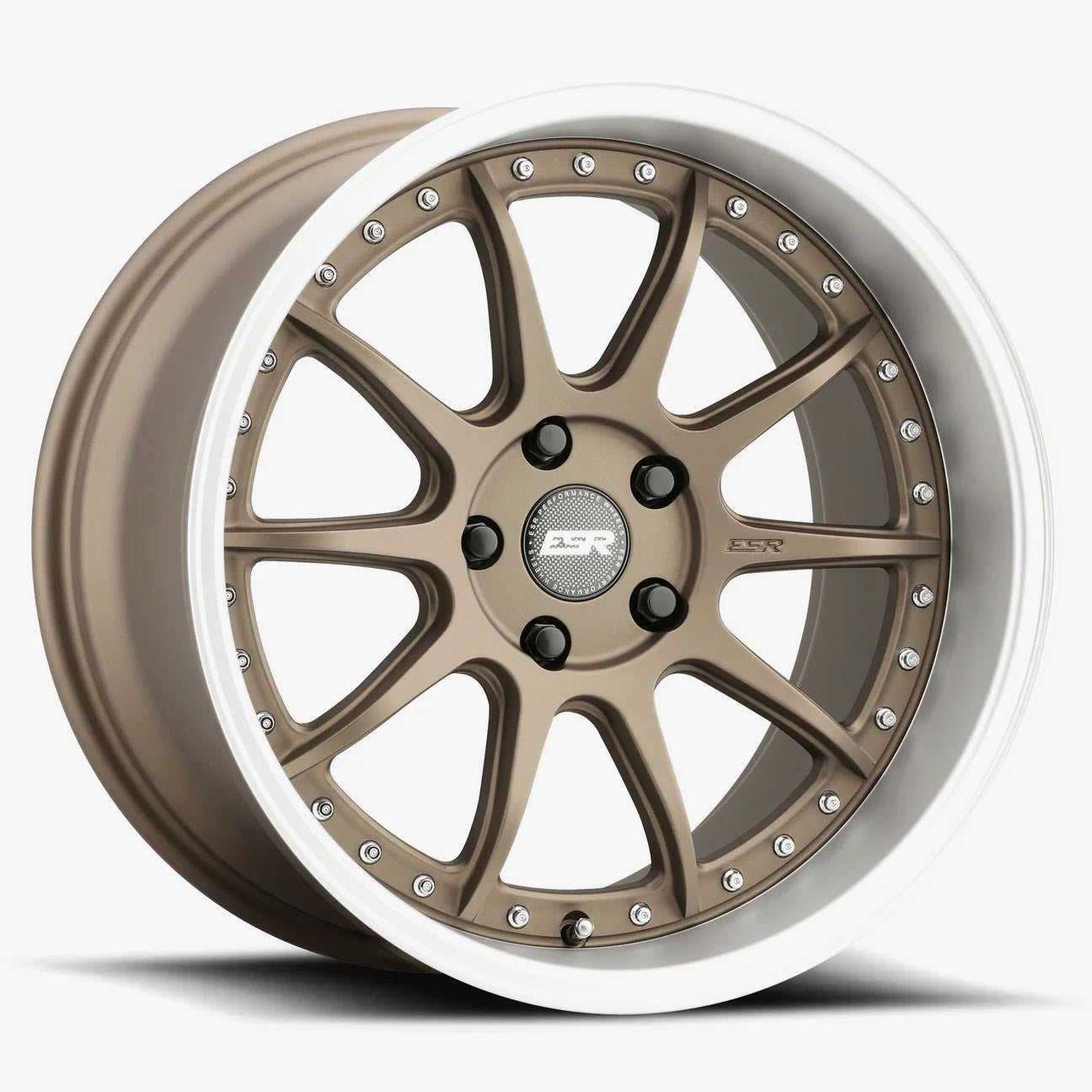 ESR CS12 19x9.5 5x112 Custom Drill Wheels - Matte Bronze with Machined Lip - Stunning Upgrade!