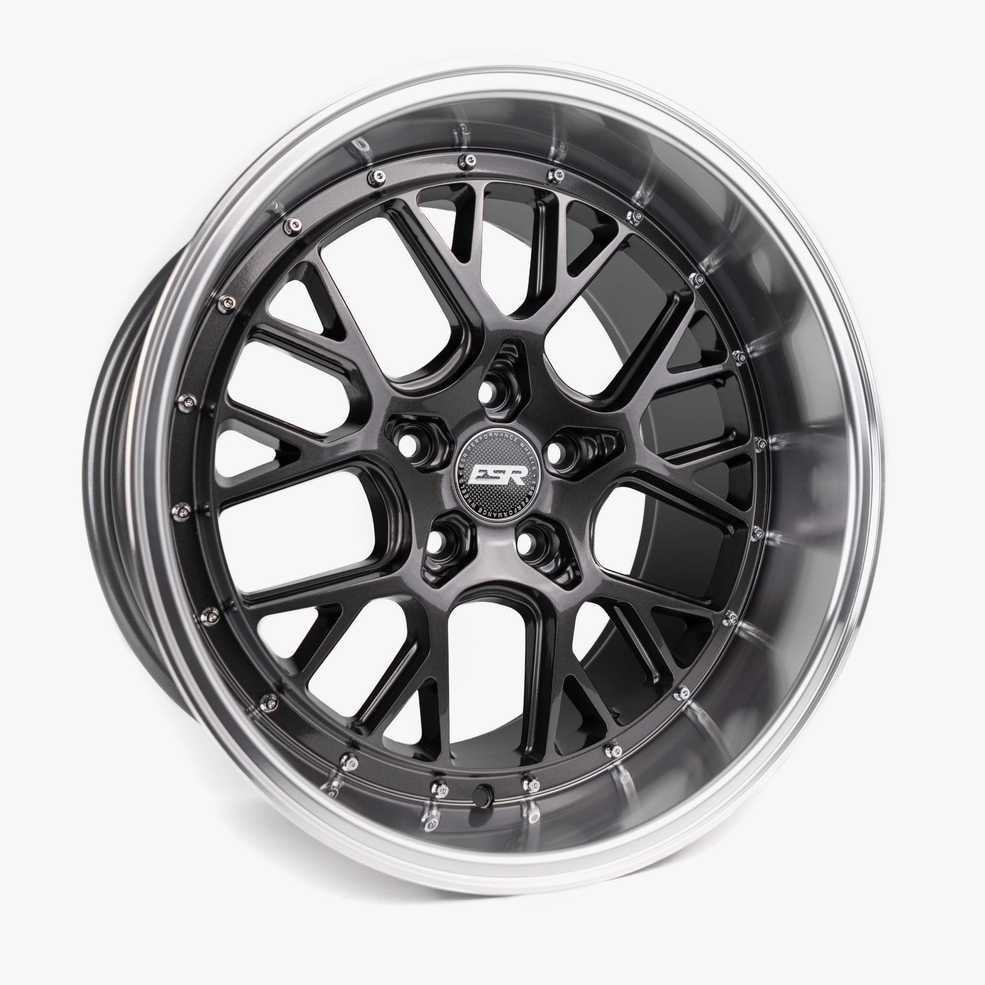 ESR CS11 Gloss Graphite Wheels - Custom Drilled 18x8.5 5x120.6 ET30 with Machined Lip