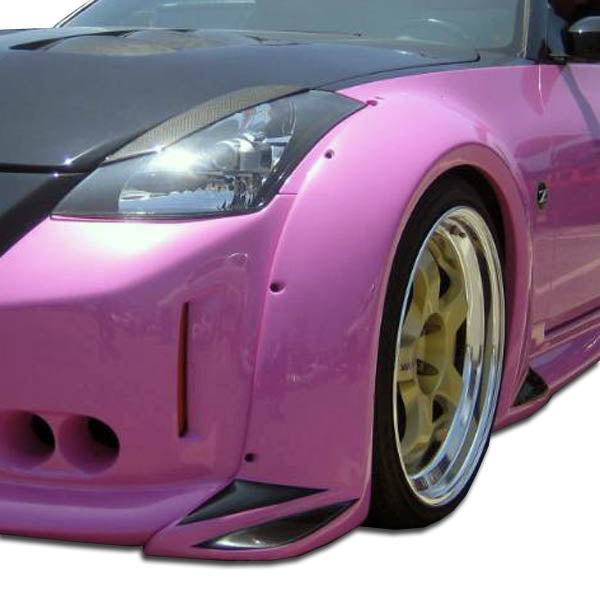 Upgrade Your 2003 - 2008 Nissan 350Z Z33 with Duraflex Vader 3 Wide Body Front Fender Flares - 2 Piece Set